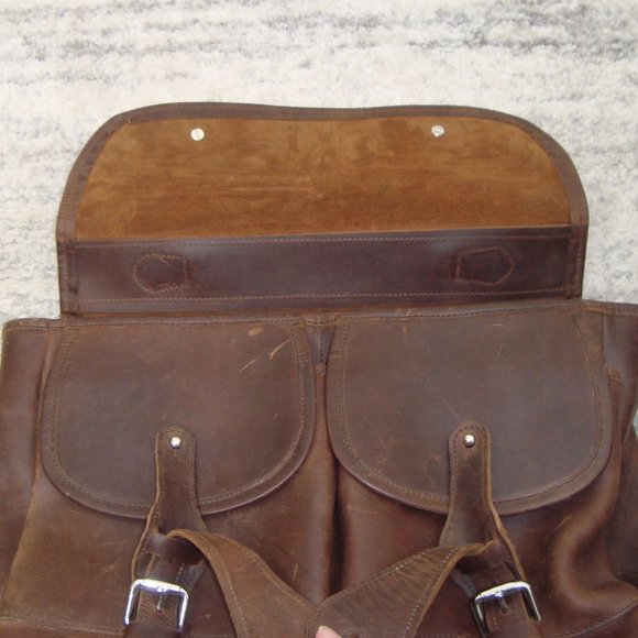 Tusting-Like Thick Heavy Leather Shoulder Messenger Bag Briefcase - Picture 13 of 14